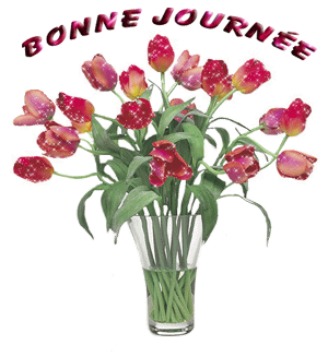 bonne journée vase et fleurs